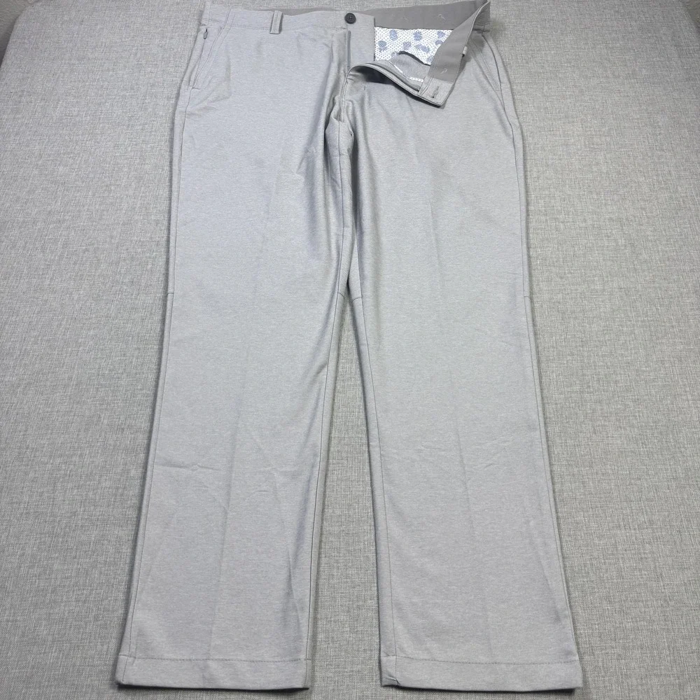Tommy Bahama On Par Performance Golf Chino Pants Mens 38x32 Gray Straight Leg